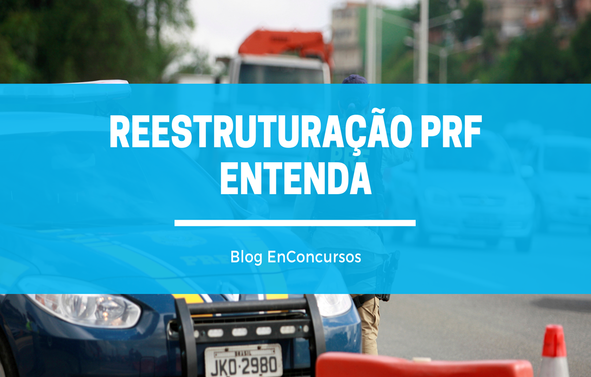 foto de uma rodovia com uma policial proximo a viatura com texto Reestruturação PRF Entenda