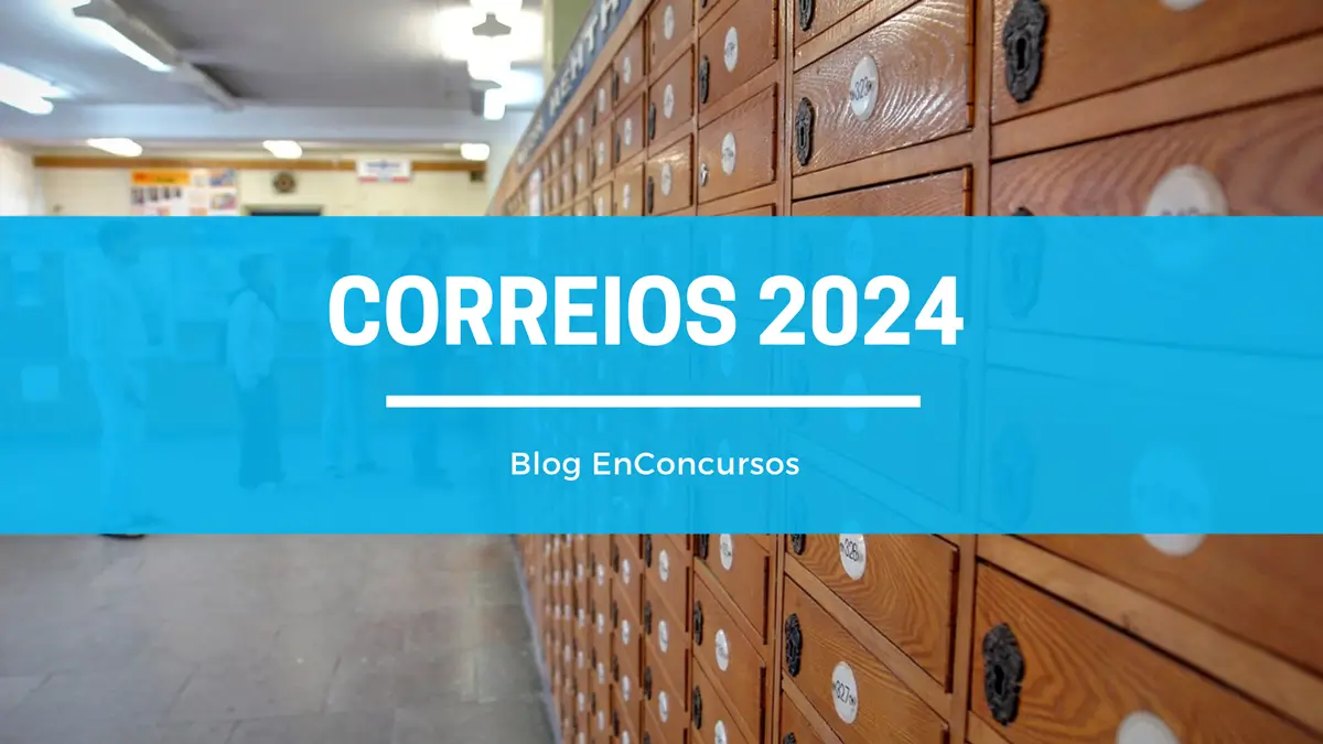 foto de uma agência dos correios com pessoas na fila com texto sobre Vai ter Concurso Correios 2024