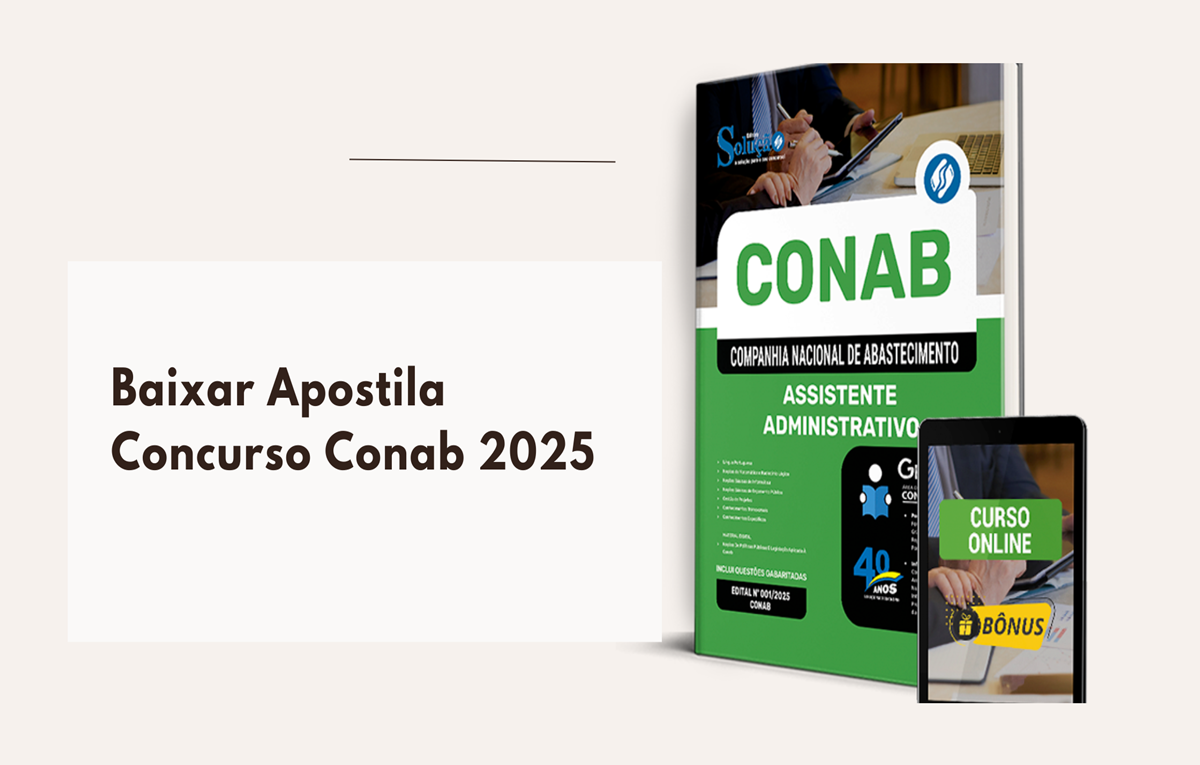 imagem da apostila do concurso conab 2025 com texto baixar apostila do concurso conab