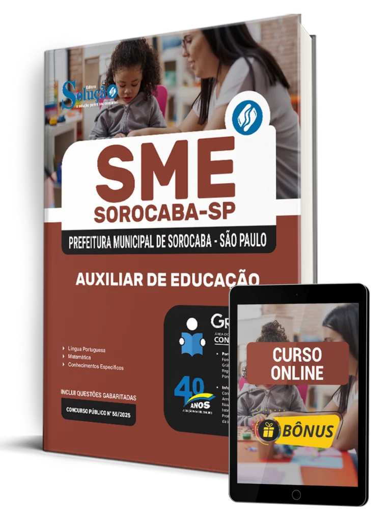 Apostila Auxiliar de Educação 2025 - solução