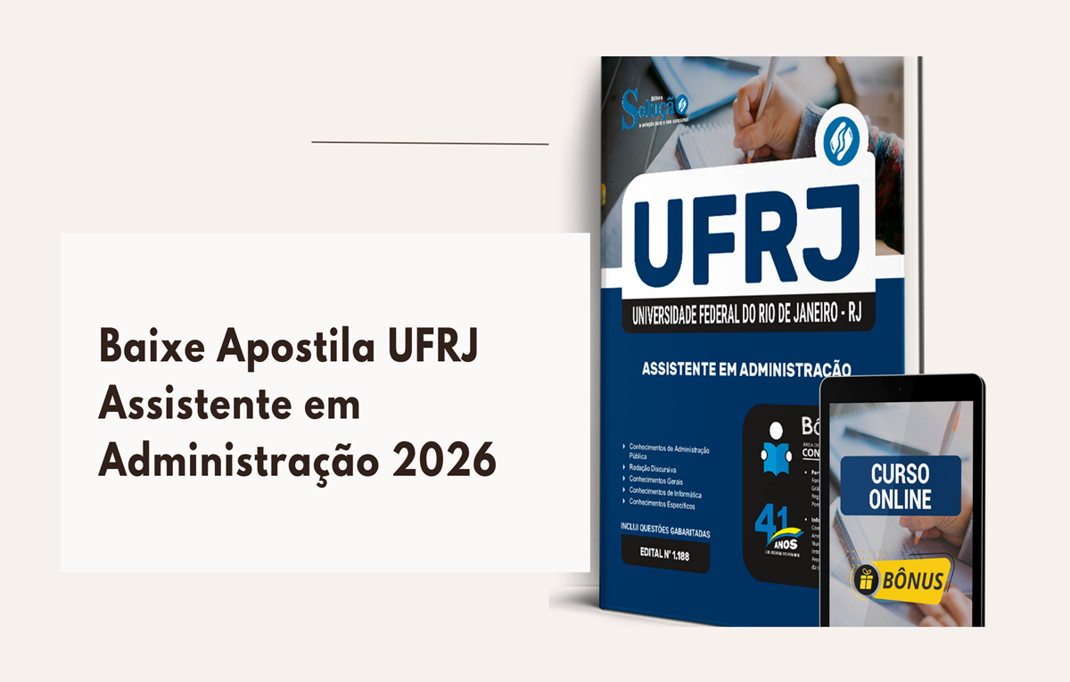 imagem da Capa da Apostila Concurso UFRJ Assistente Administrativo